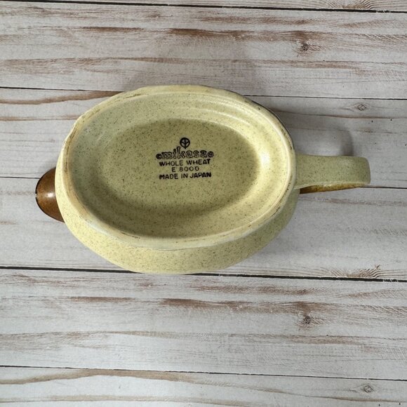 Vtg Mikasa Whole Wheat E-8000 Brown & Cream Gravy Boat & Underplate Replacement - Picture 8 of 8